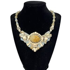 RUSH by Denis & Charles Beaded and Stone Statement Necklace